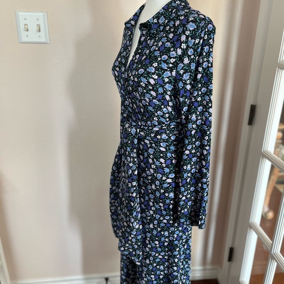 NWT River Island Navy/Multi Color Floral Midi Shirt Dress - Picture 7 of 15